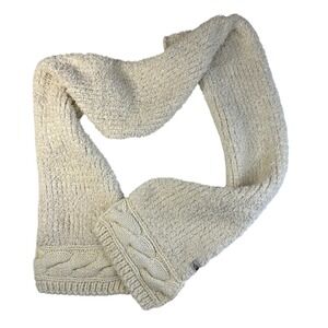 The North Face Gorpcore Cable Knit Plush Scarf OS‎ Cream Winter Cabin